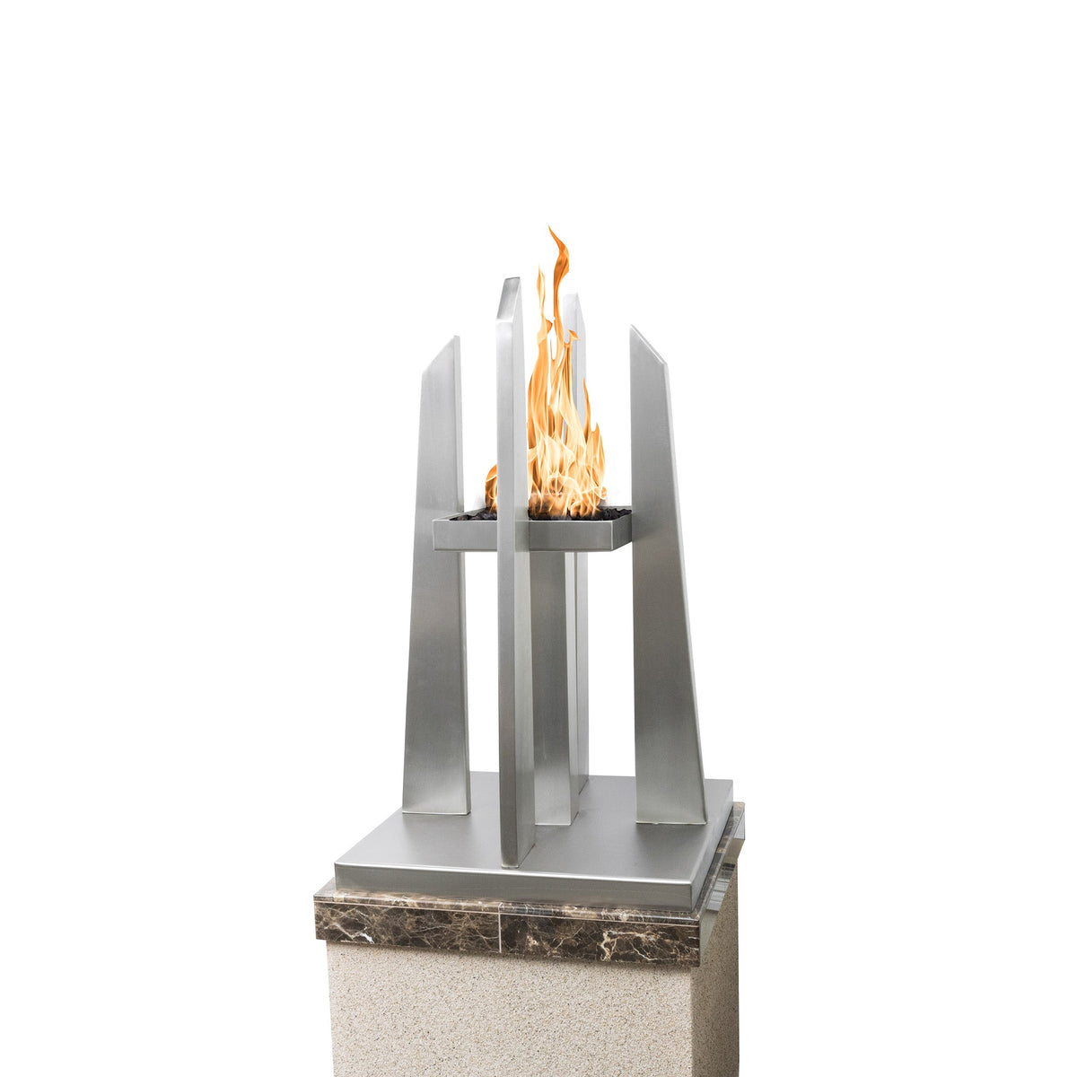 Pointe Fire Ornament Mount - Stainless Steel Column