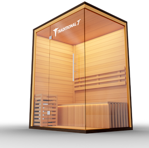 Traditional Indoor Sauna 7 - Glass Front & Left Wall
