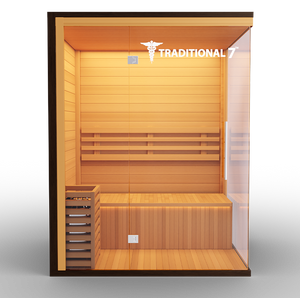 Traditional Indoor Sauna 7 - Glass Front & Left Wall - view 2