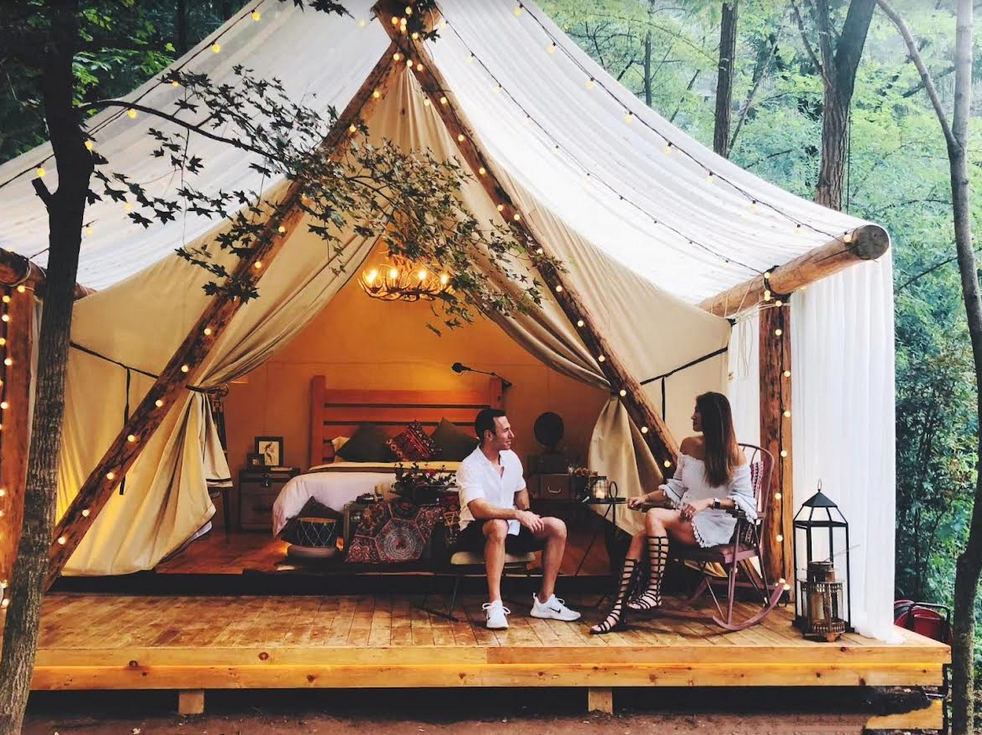 Solid-Wood Framed Camp Tents