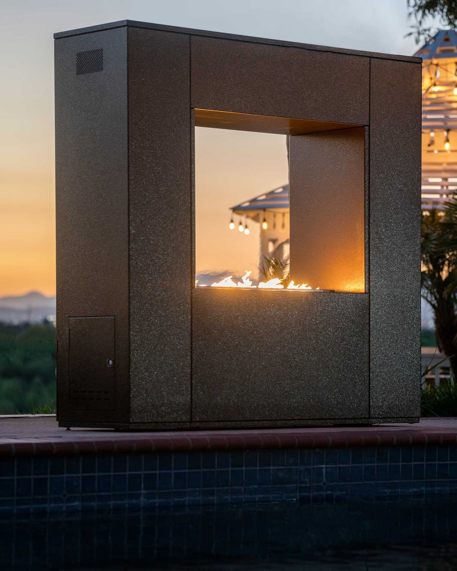 Williams Outdoor Fireplace - Black - Powder Coated Metal